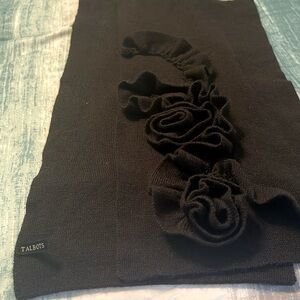 Talbots Black Scarf with rose design
